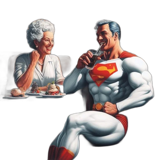 food, comic book art, concept art, photorealistic, pixel art, cozy, restaurant, costumed transparent PNG cut-out