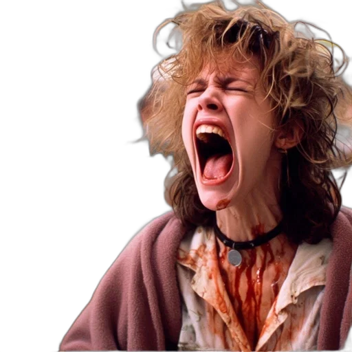 face, fire, woman, screaming, disheveled, hair, apparent, injury transparent PNG cut-out