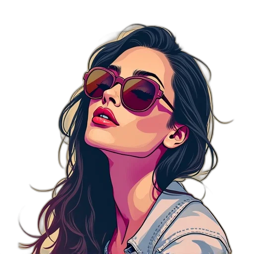 face, jacket, cartoon, photorealistic transparent PNG cut-out