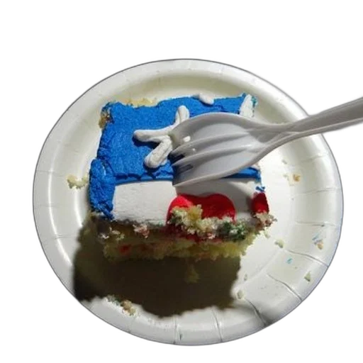 food, crown, weapon, 3d render, blue, slice, cake, frosting transparent PNG cut-out