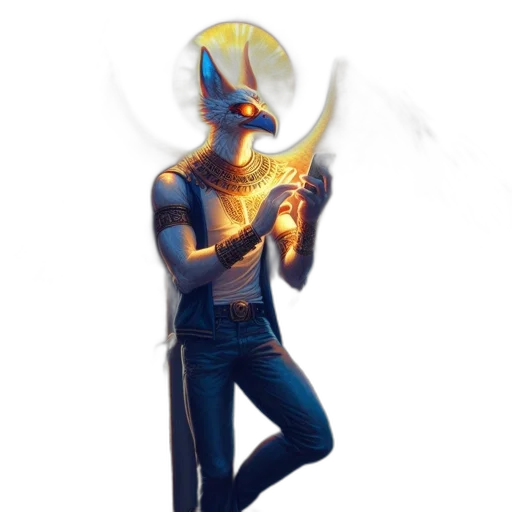 mask, robot, staff, hat, concept art, fantasy art, 3d render, comic book art transparent PNG cut-out