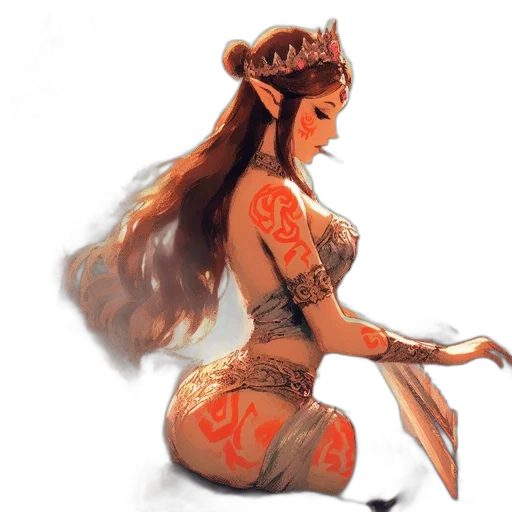 dress, fantasy art, concept art, pixel art, watercolor, ethereal, scene, features transparent PNG cut-out
