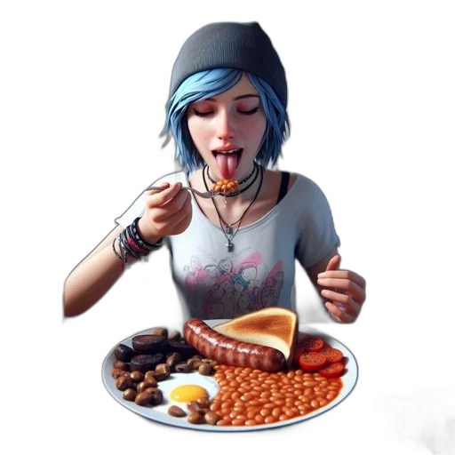 food, face, concept art, pixel art, photorealistic, fantasy art, blue, young transparent PNG cut-out
