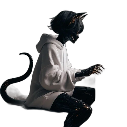 staff, mask, jacket, animal, concept art, fantasy art, pixel art, anime transparent PNG cut-out