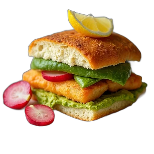 food, photorealistic, 3d render, fish transparent PNG cut-out