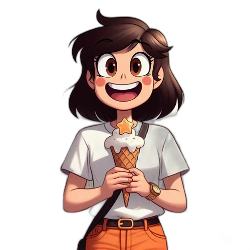 staff, food, face, flower, cartoon, pixel art, concept art, anime transparent PNG cut-out
