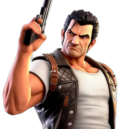 weapon, staff, jacket, concept art, 3d render, photorealistic, comic book art, intense transparent PNG cut-out