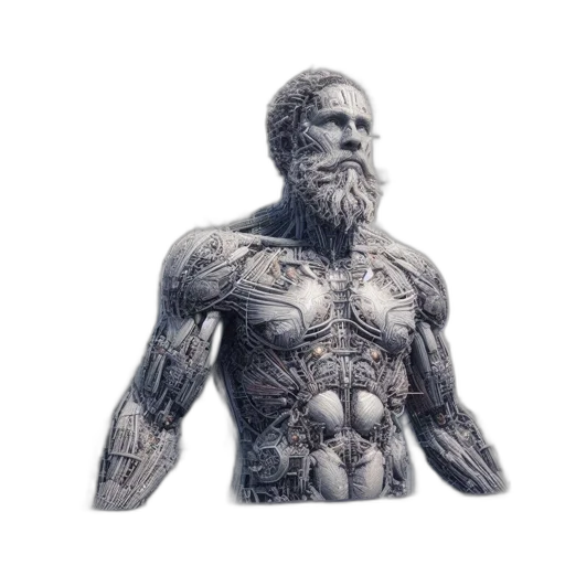 animal, creature, hair, robot, 3d render, photorealistic, concept art, fantasy art transparent PNG cut-out