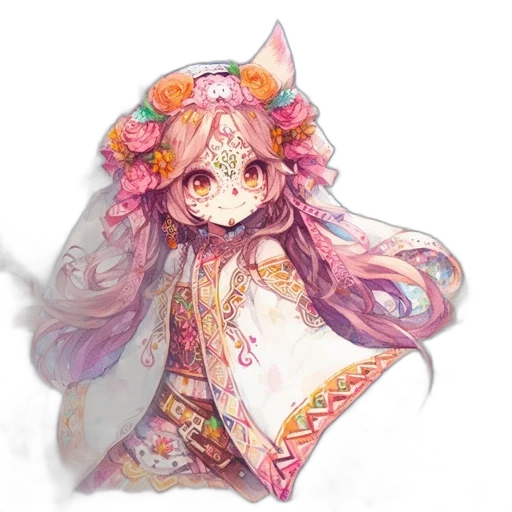 dress, crown, staff, dragon, fantasy art, watercolor, anime, concept art transparent PNG cut-out