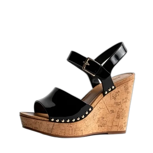 shoes, vega, sandal, black transparent PNG cut-out