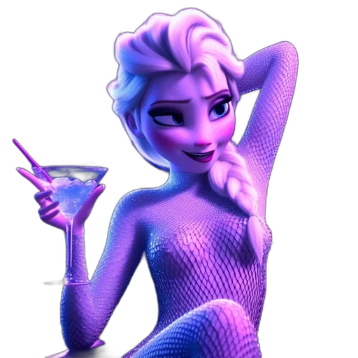 dress, 3d render, concept art, vaporwave, fantasy art, neon lights, underwater, blue transparent PNG cut-out