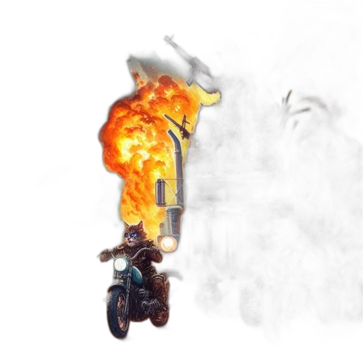 concept art, fantasy art, pixel art, comic book art, fire, fog, post-apocalyptic, scene transparent PNG cut-out