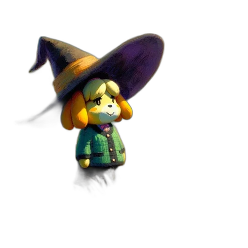 hat, staff, mask, creature, 3d render, concept art, pixel art, fantasy art transparent PNG cut-out