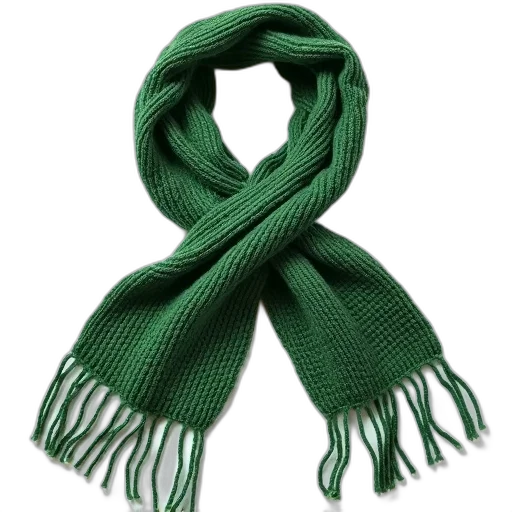 jewelry, green, earth tones, knitted, scarf, textured, pattern, fringed transparent PNG cut-out