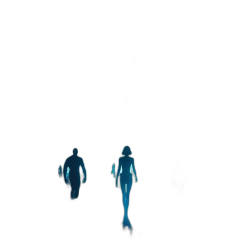 robot, concept art, pixel art, 3d render, comic book art, outer space, fog, blue transparent PNG cut-out