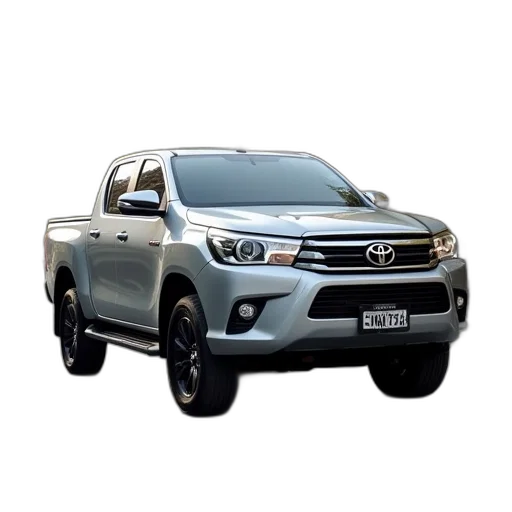 car, photorealistic, 3d render, silver, toyota, hilux, pickup, truck transparent PNG cut-out
