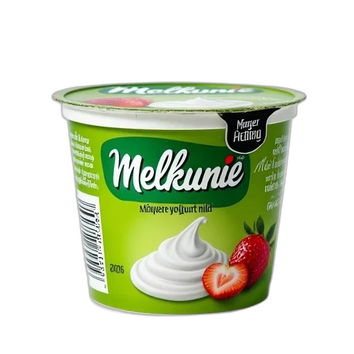 food, green, yogurt, container, brand, name, melkunie, words transparent PNG cut-out
