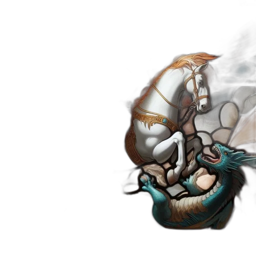dragon, weapon, concept art, fantasy art, pixel art, 3d render, fog, underwater transparent PNG cut-out