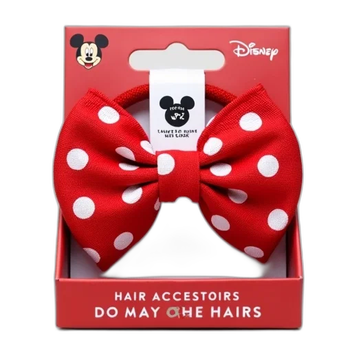 hair, pair, red, mickey, mouse-themed, accessories, white, polka transparent PNG cut-out