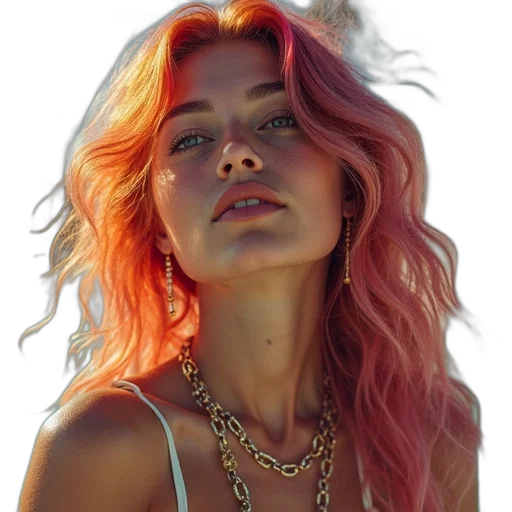 jewelry, hair, crown, face, photorealistic, vaporwave, watercolor, oil painting transparent PNG cut-out