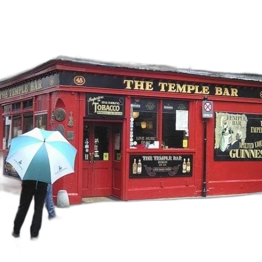 umbrella, staff, building, city street, rain, person, walks, past transparent PNG cut-out