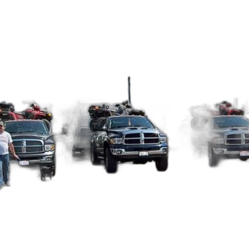 car, weapon, concept art, photorealistic, 3d render, fog, three, black transparent PNG cut-out