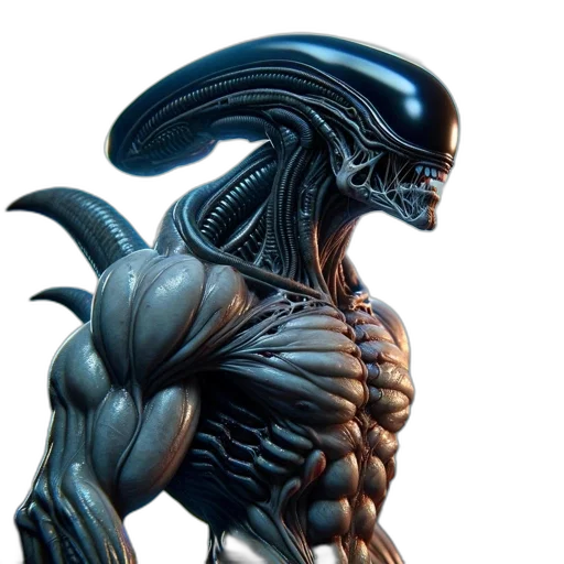 creature, animal, concept art, comic book art, 3d render, fantasy art, outer space, biomechanical transparent PNG cut-out