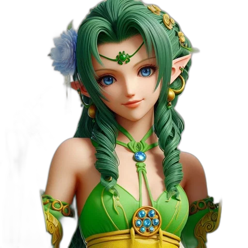 jewelry, staff, dress, face, fantasy art, concept art, 3d render, photorealistic transparent PNG cut-out
