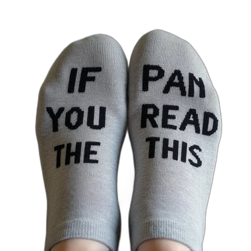 shoes, two, pairs, grey, socks, words, pan, read transparent PNG cut-out