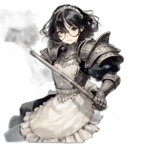 sword, weapon, staff, dress, fantasy art, concept art, watercolor, anime transparent PNG cut-out