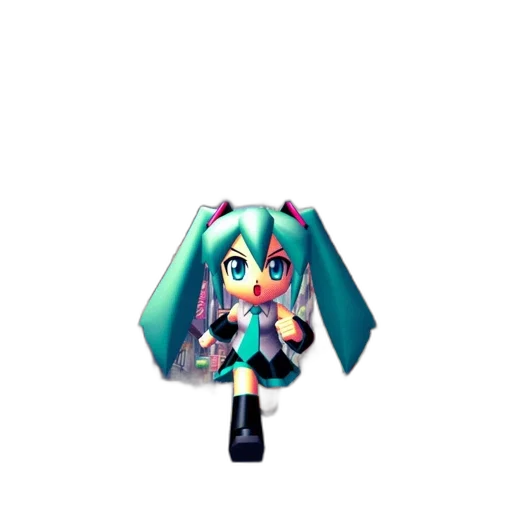 bottle, umbrella, robot, staff, 3d render, pixel art, vaporwave, concept art transparent PNG cut-out
