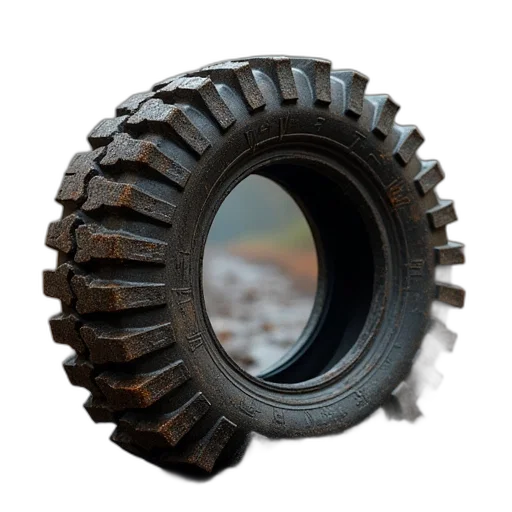 weapon, jewelry, robot, crown, 3d render, photorealistic, mud, tire transparent PNG cut-out