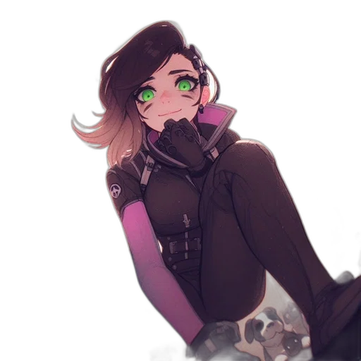 jacket, staff, weapon, creature, concept art, cyberpunk, anime, pixel art transparent PNG cut-out
