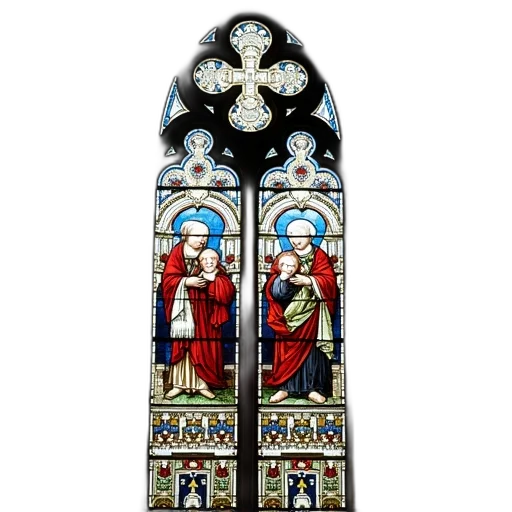 3d render, stained, glass, window transparent PNG cut-out