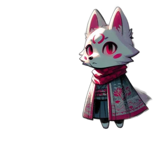 staff, mask, animal, jacket, concept art, 3d render, pixel art, fantasy art transparent PNG cut-out