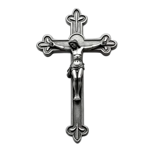 sword, jewelry, weapon, staff, silver, crucifix, intricate, details transparent PNG cut-out