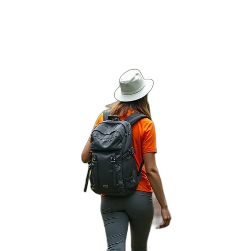 hat, jacket, staff, umbrella, 3d render, photorealistic, concept art, pixel art transparent PNG cut-out
