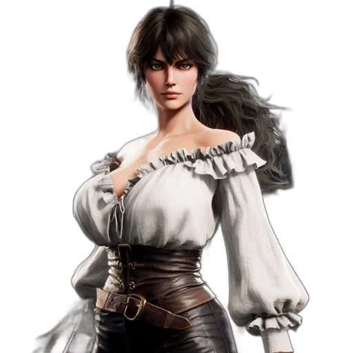 dress, fantasy art, concept art, photorealistic, 3d render, monochrome, woman, stands transparent PNG cut-out