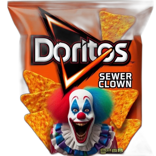 food, creature, mask, crown, 3d render, humorous, doritos, bag transparent PNG cut-out
