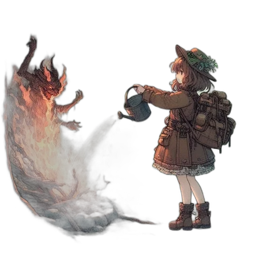 staff, weapon, dragon, hat, concept art, fantasy art, pixel art, watercolor transparent PNG cut-out