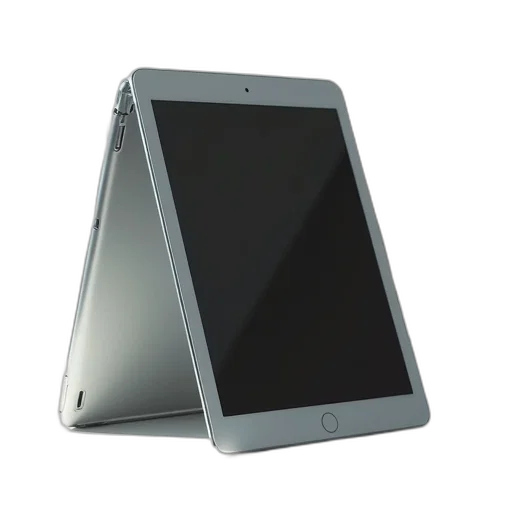 3d render, silver, ipad, screen transparent PNG cut-out