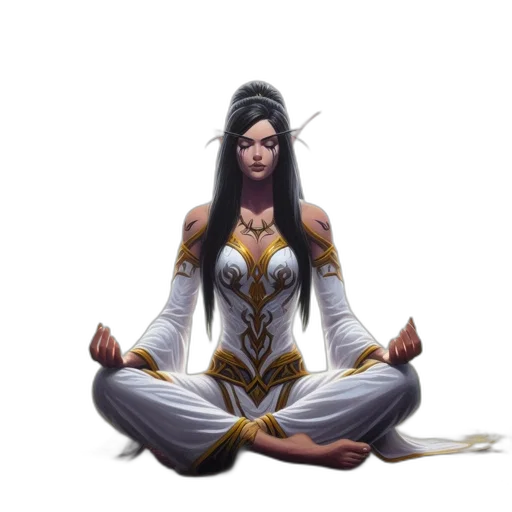 fantasy art, concept art, comic book art, pixel art, elfin, woman, pointed, ears transparent PNG cut-out