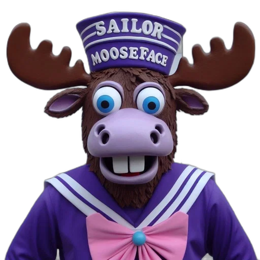 dress, jacket, face, creature, 3d render, vaporwave, cartoon, concept art transparent PNG cut-out