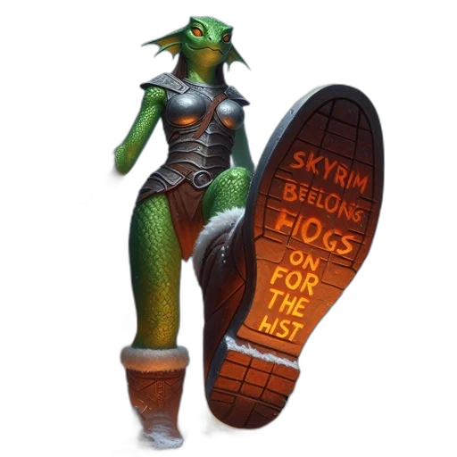 shoes, dragon, staff, concept art, fantasy art, 3d render, pixel art, large transparent PNG cut-out