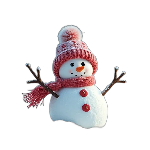 hat, 3d render, snow, happy transparent PNG cut-out