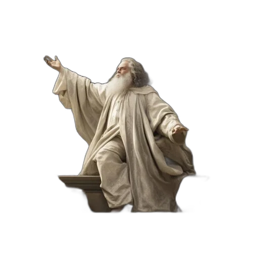 staff, 3d render, concept art, photorealistic, fantasy art, elderly, man, white transparent PNG cut-out