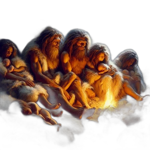 concept art, fantasy art, photorealistic, oil painting, fire, fog, forest, night transparent PNG cut-out