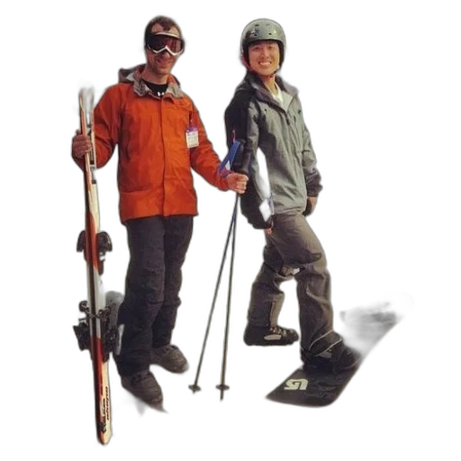 staff, jacket, 3d render, concept art, photorealistic, snow, two, people transparent PNG cut-out
