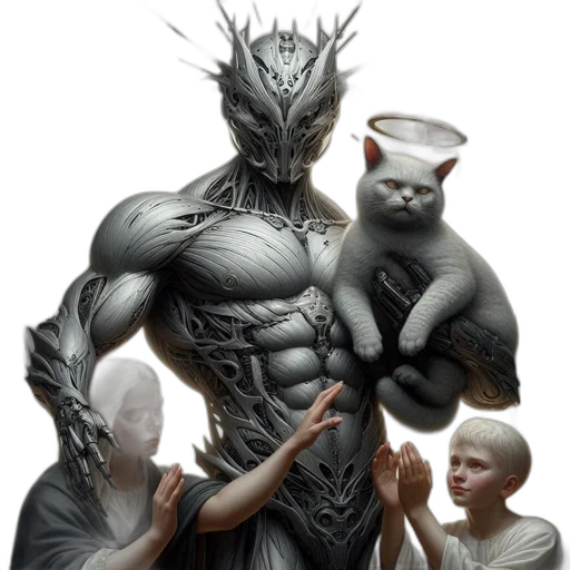 creature, concept art, fantasy art, comic book art, 3d render, outer space, monochrome, armored transparent PNG cut-out