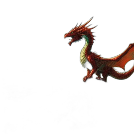 dragon, animal, staff, creature, 3d render, fantasy art, concept art, photorealistic transparent PNG cut-out